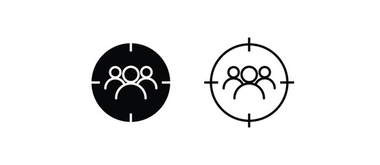 targeting audience icon sign vector. Focus. pictogram isolated on white design element