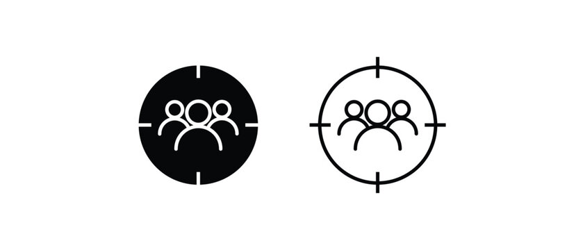 targeting audience icon sign vector. Focus. pictogram isolated on white design element