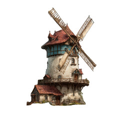 Detailed windmill, charming, fairytale
