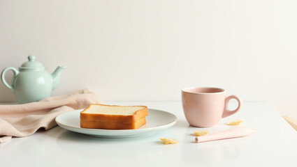 Fototapeta premium breakfast with coffee and croissant