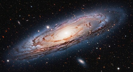 Fototapeta premium Majestic Spiral Galaxy NGC 4565: A Celestial Tapestry
