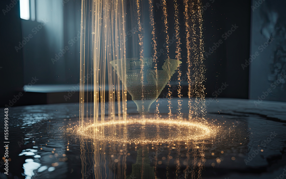 Aufkleber abstract artistic representation of data transfer and processing with light and particle effects