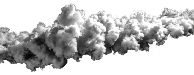 Dense gray smoke cloud