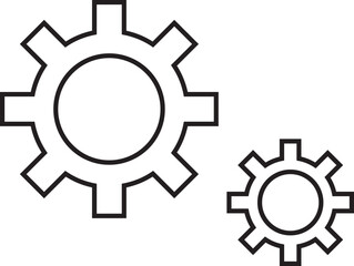 settings icon, white background, design, illustrator vector