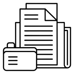 Document icon set. Files related line icons: papers, folder, certificate, accept, approved, clipboard, invoice, archive, report, search, list and more. 