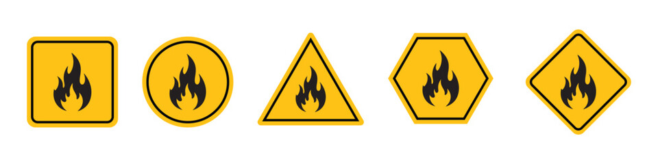 Fire Warning Icon. Flame Warning Icon, Vector Illustration