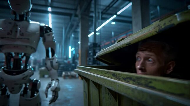 hide inside the trash, AI generated video