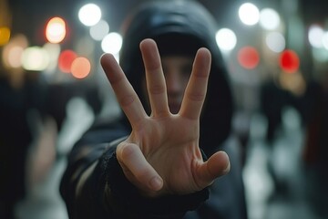 Person showing hand sign to reject a cigarette, motivating others to quit smoking and adopt healthier habits., Generative AI