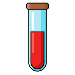 Test tube on white background