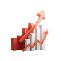 Fototapeta premium 3D graphic of ascending bar graphs