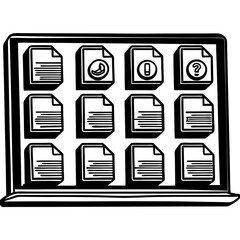 Documents icon set. File related line icons: documents, folder, certificate, accept, approved, clipboard, invoice, archive, report, search, list and more. Editable stroke. Vector illustration. All ico