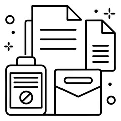 Documents icon set. File related line icons: documents, folder, certificate, accept, approved, clipboard, invoice, archive, report, search, list and more. Editable stroke. Vector illustration. All ico