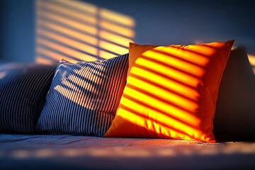 Warm sunlight on pillows