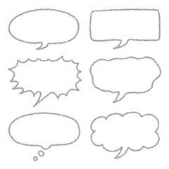 クレヨン素材　手描きのふきだしセット