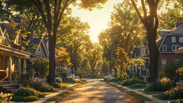 Modern residential housing estate surrounded by parkland, trees, and green open spaces, offering a peaceful suburban lifestyle.