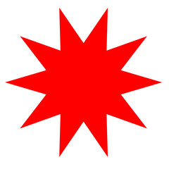 red star on white background