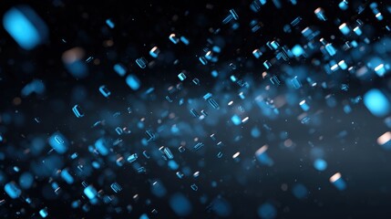 Abstract data visualization blue digital technology password fragment cyber security create dynamic abstract visualization of data breach with blue digital fragments floating dark cyber space