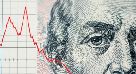 Stock market crash economic recession financial crisis money loss chart and benjamin