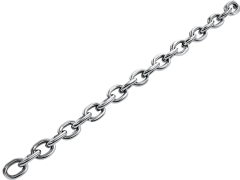 Silver Metal Chain on Transparent Background, PNG