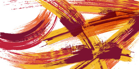 Abstract grunge background with orange and white brush strokes, halftone dots, and scratch textures. Perfect for sports design, posters, banners, and dynamic urban themes.