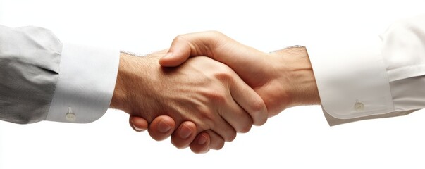 Two businessmen shaking hands after completing a contract negotiation, symbolizing the successful finalization of a business deal., Generative AI