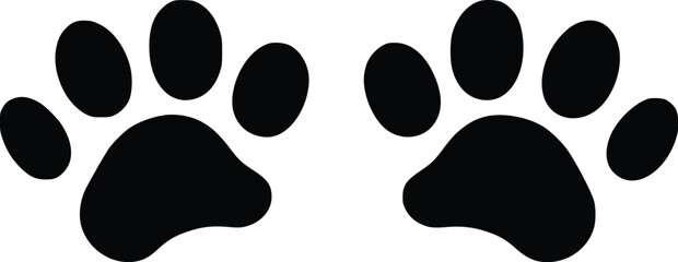 Simple Minimalist Cat Dog Paw Prints:  Pet Adoption Design Element