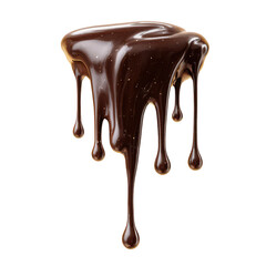 Melted chocolate drips from a top