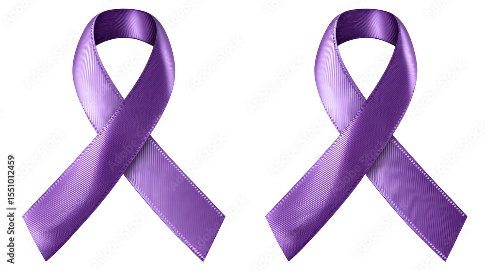 Poster purple ribbon isolated transparent background with smooth texture