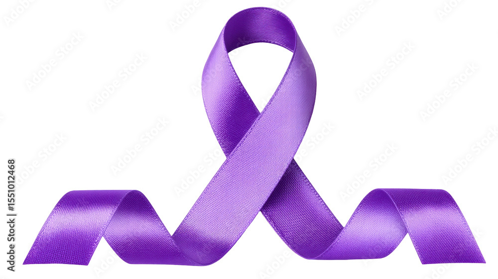 Poster purple ribbon isolated transparent background with smooth texture