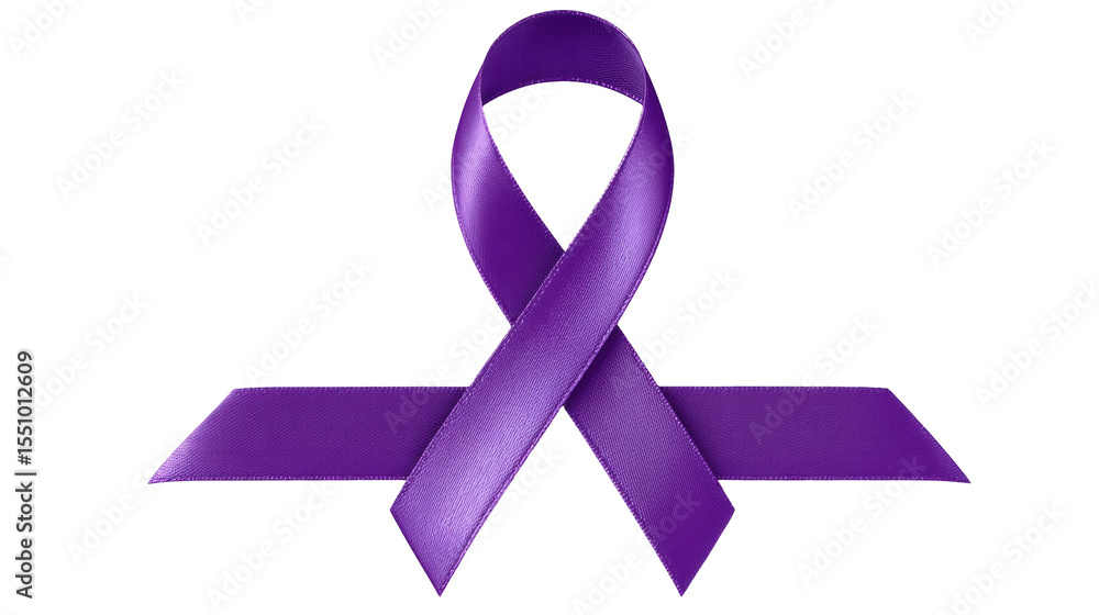 Poster purple ribbon isolated transparent background with smooth texture