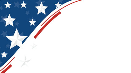 Minimalist American Flag Theme Banner Template for July 4th