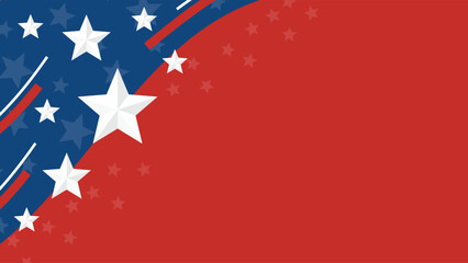 USA Independence Day Patriotic Banner with Star Wave Design