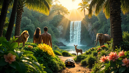 Adam and Eve in the Garden of Eden Before the Fall