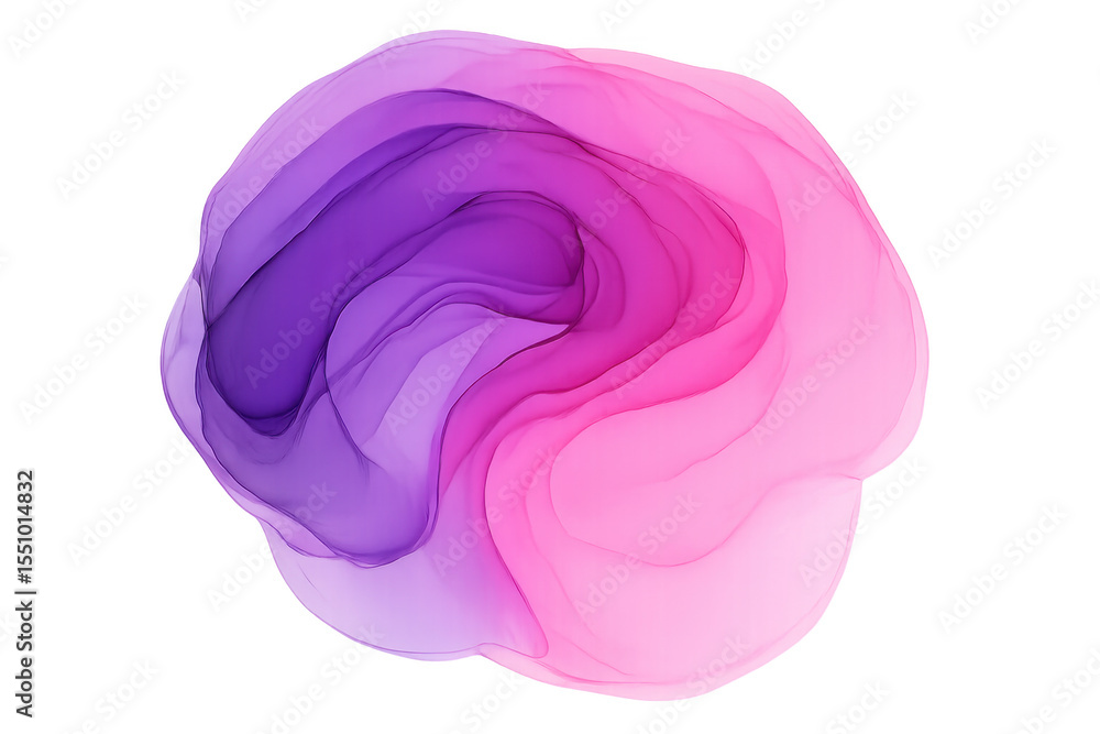 Poster transparent wave generating mesmerizing gradient design, blending soft pink and purple tones into fl