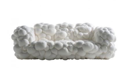 White, puffy, sculptural couch