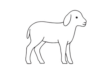 Lamb continuous one line drawing minimalism design