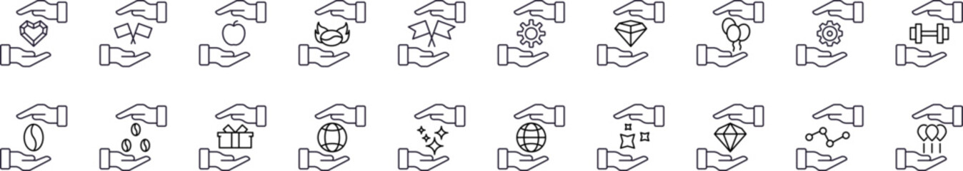 Business, Diamond, Food, Flag, Globe Related Line Icons for Web Sites, Books, Cards, Apps. Editable Stroke. Perfect for Web Sites, Books, Cards, Apps