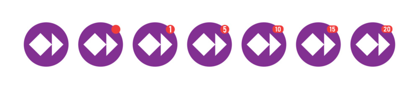 Skrill App Icon with Notification Badge Variants, Vector UI Logo Pack