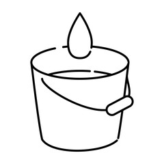 Water drop and bucket icon illustration