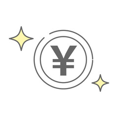 Obraz premium Shiny yen coin with sparkles