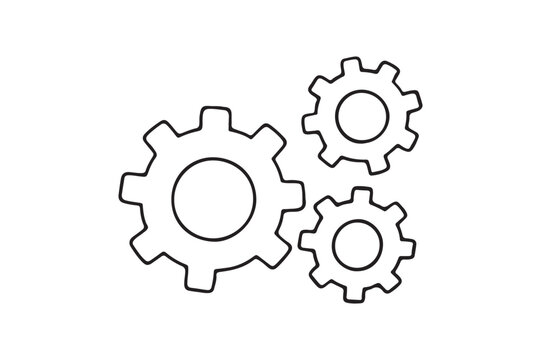 Gear Wheels continuous one line drawing minimalism design