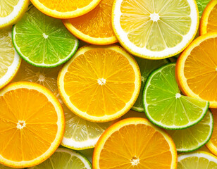 lemon and lime slices background