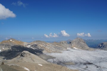 Obraz premium Panoramic Glacier view from Pointe de la Plaine Morte - Switzerland 