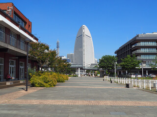 横浜　みなとみらい　新港エリアの風景