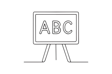 ABC Learning Board continuous one line drawing minimalism design