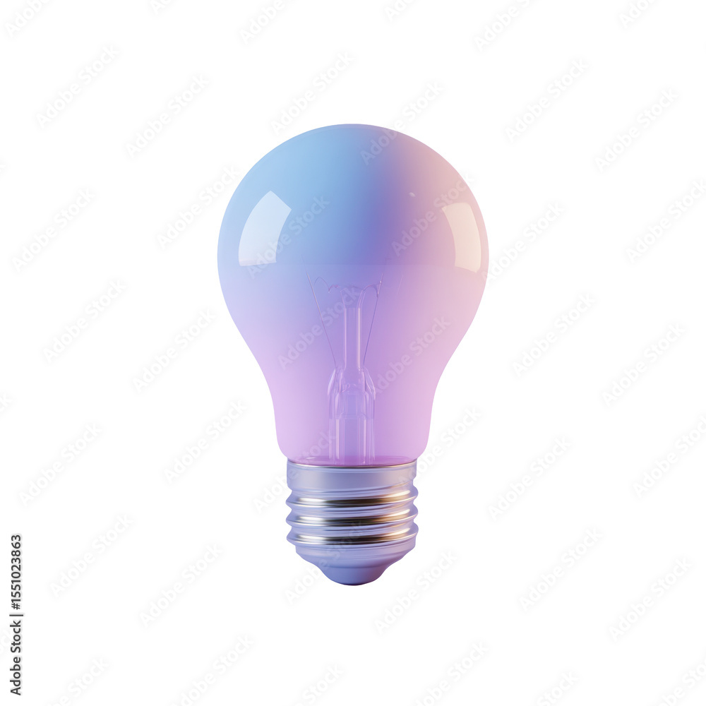 Poster a visually stunning and modern 3d render of a light bulb showcasing a captivating pastel gradient co