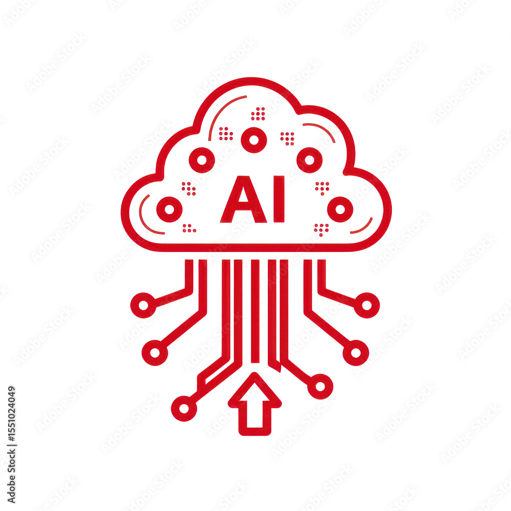 Poster advanced artificial intelligence integrated within a cloud computing framework representing digital 