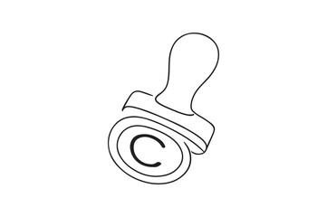 Grade C Stamp continuous one line drawing minimalism design