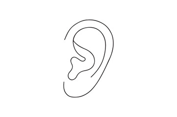 Human Ear continuous one line drawing minimalism design