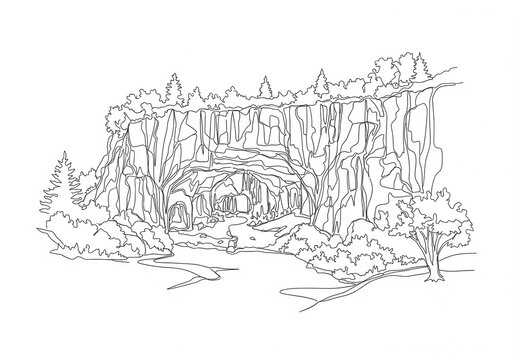 Aggtelek Cave in Hungary one line drawing